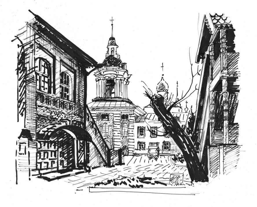 Китай город рисунок